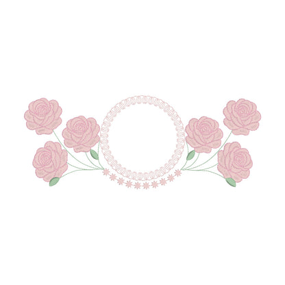 12 Motifs de broderie machine avec bordures: Roses et Papillons