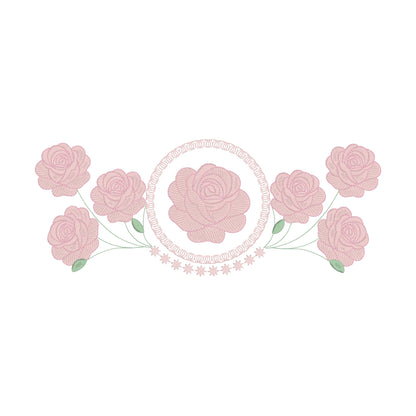 12 Motifs de broderie machine avec bordures: Roses et Papillons