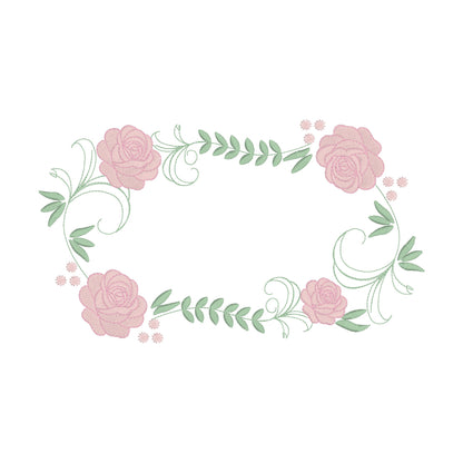 12 Motifs de broderie machine avec bordures: Roses et Papillons