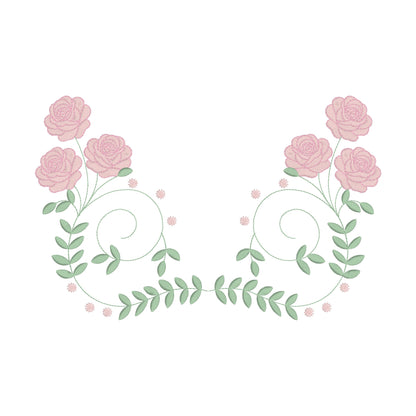 12 Motifs de broderie machine avec bordures: Roses et Papillons