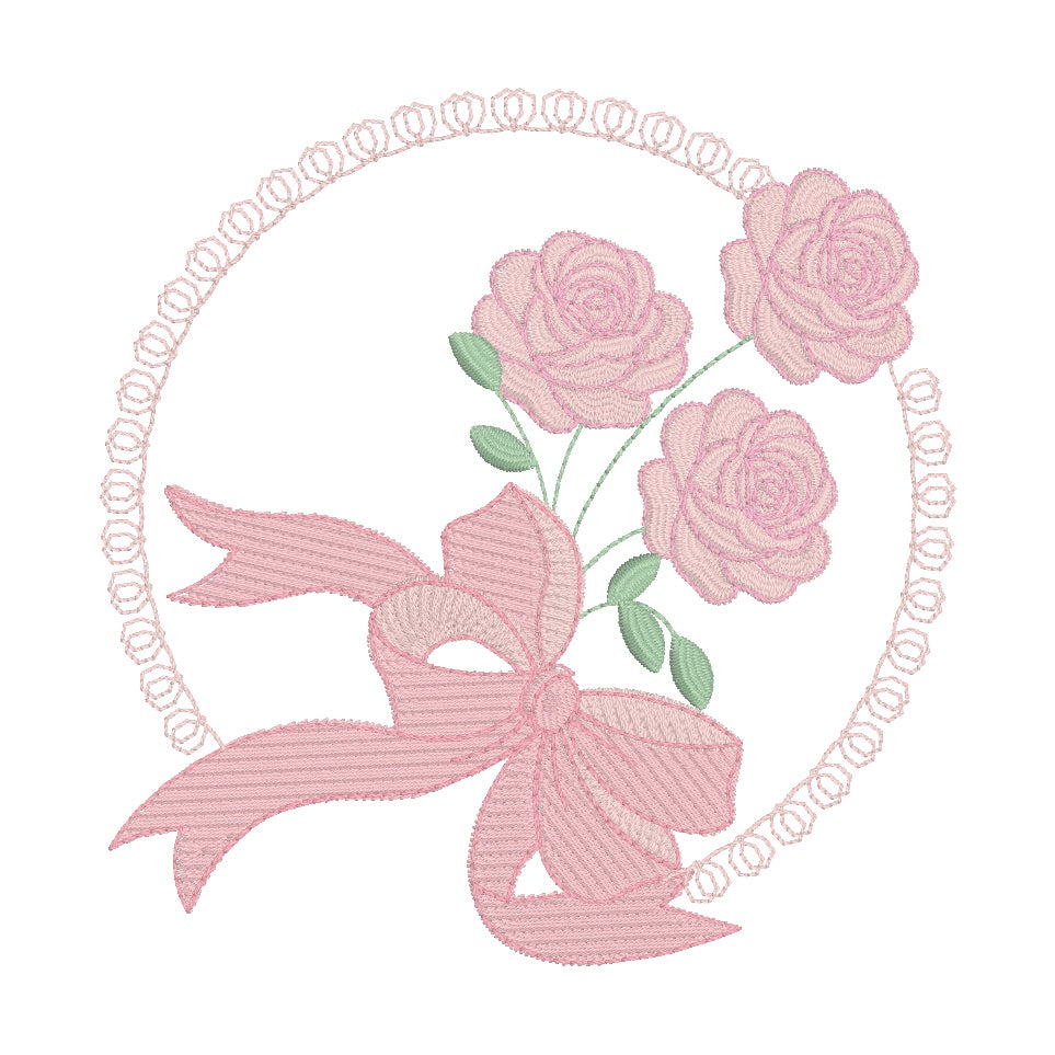 12 Motifs de broderie machine avec bordures: Roses et Papillons
