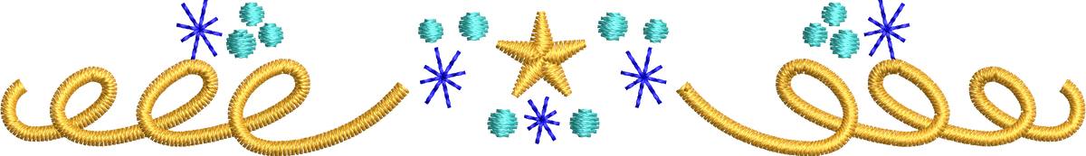 12 motifs de broderie numérique : Bordures Etoile et Lune