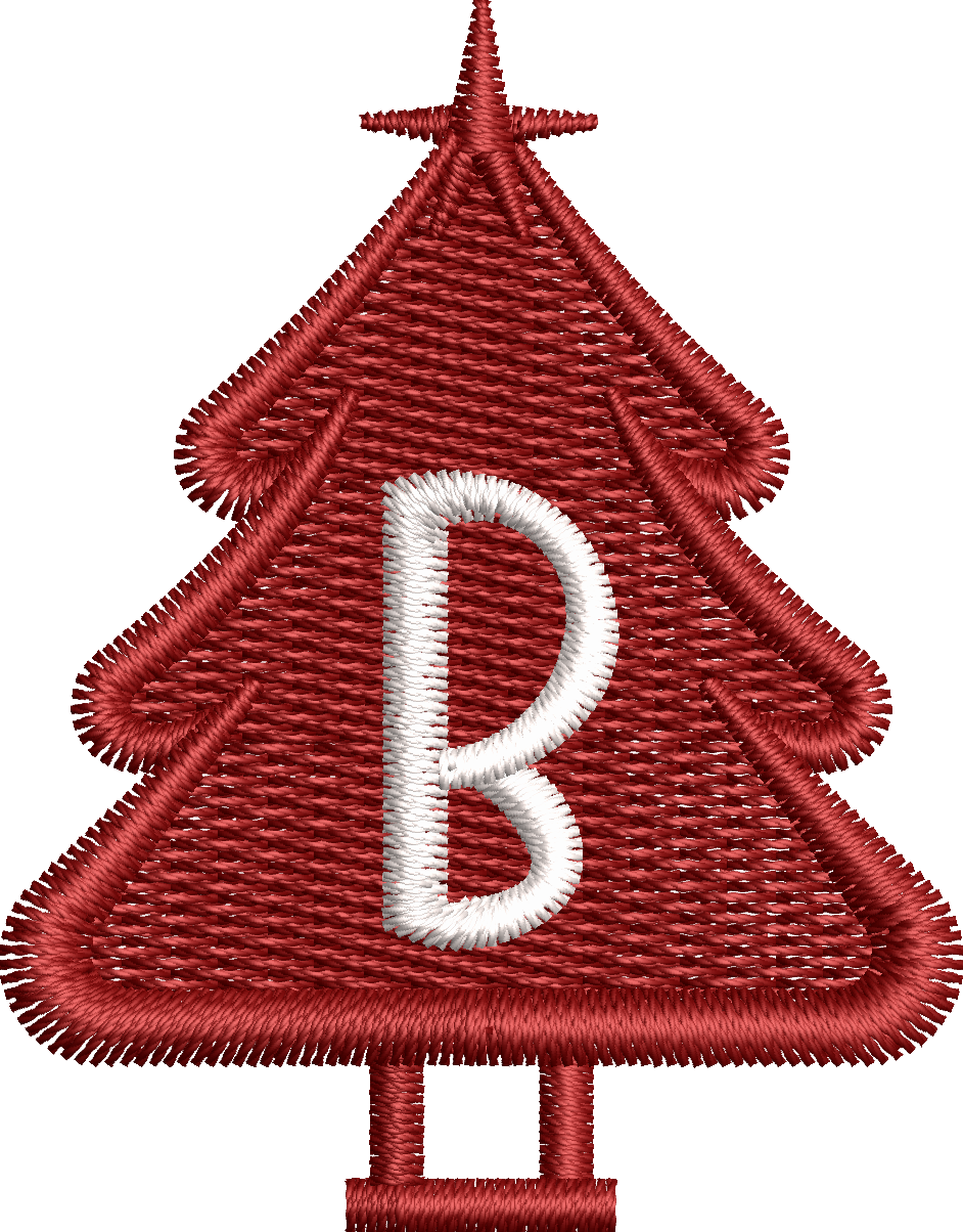 26 Motifs de broderie machine : Alphabet Sapin