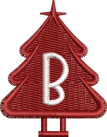 26 Motifs de broderie machine : Alphabet Sapin