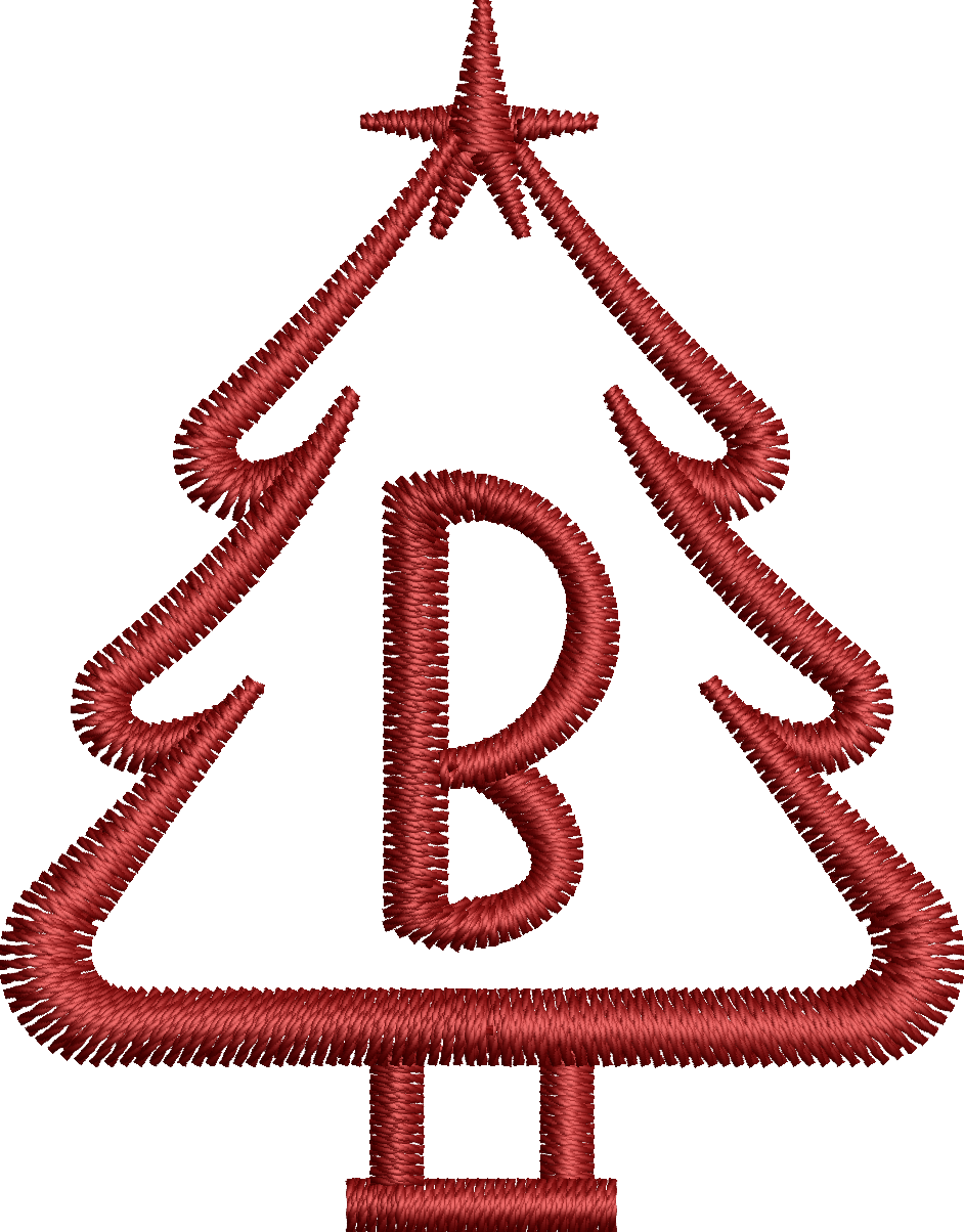 26 Motifs de broderie machine : Alphabet Sapin 2