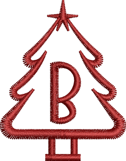 26 Motifs de broderie machine : Alphabet Sapin 2