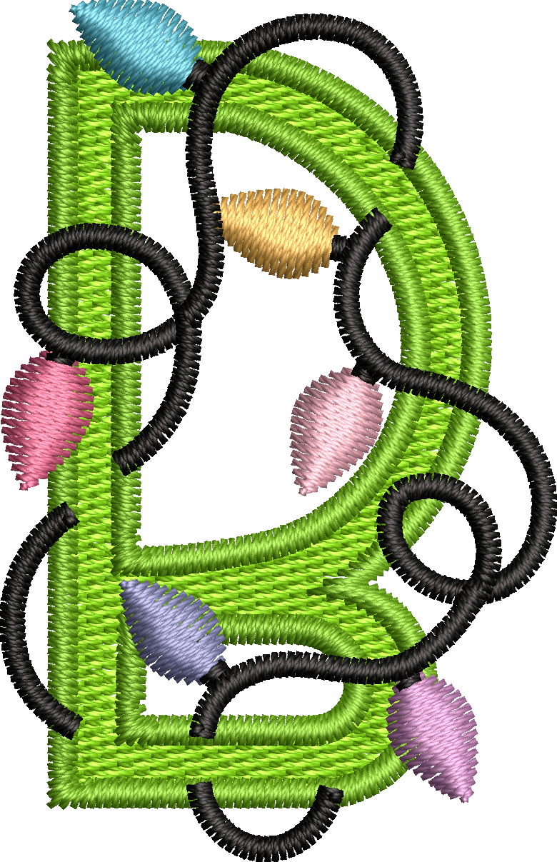 26 Motifs de broderie machine : Alphabet Guirlande