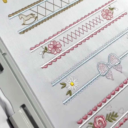 Motifs de broderie machine : Bordure Rose