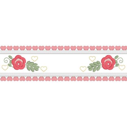 Motifs de broderie machine : Bordure Rose