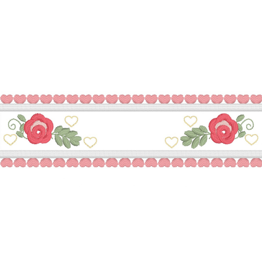 Motifs de broderie machine : Bordure Rose