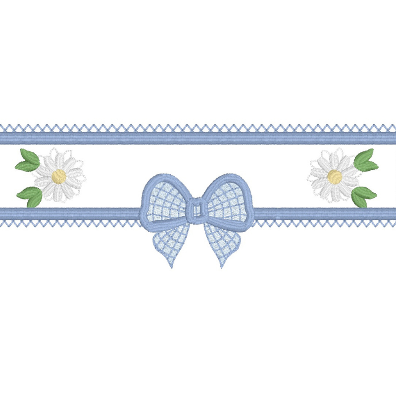 Motifs de broderie machine : Bordure Marguerite