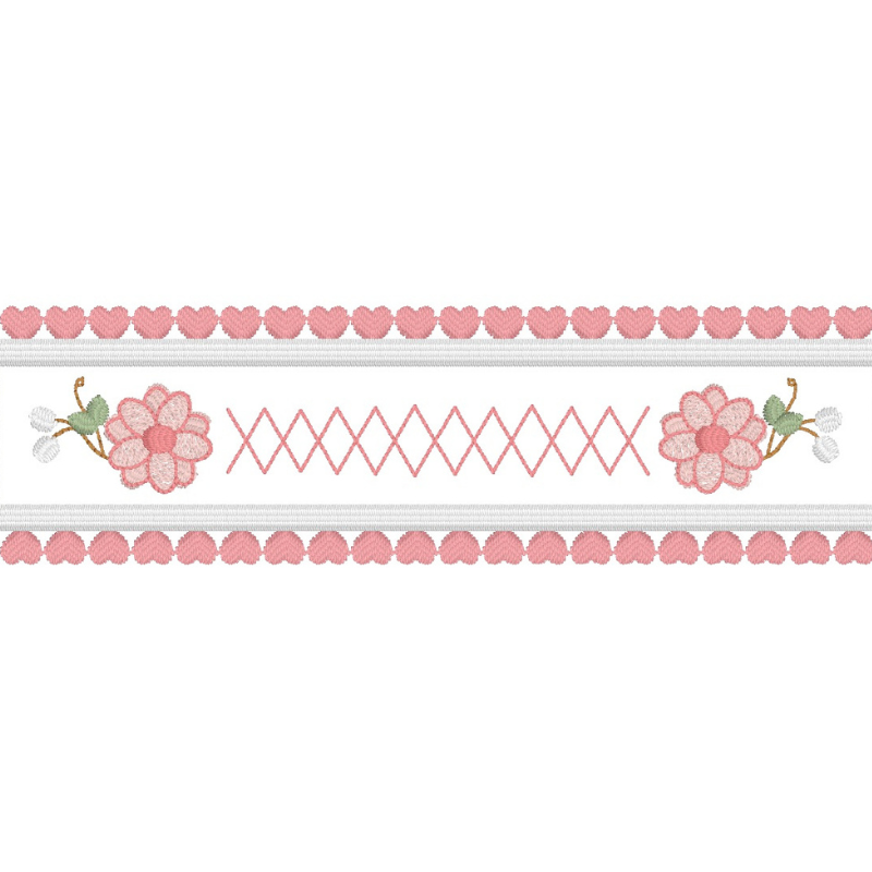 Motifs de broderie machine : Bordure Fleur