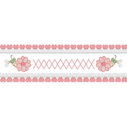 Motifs de broderie machine : Bordure Fleur