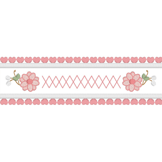 Motifs de broderie machine : Bordure Fleur