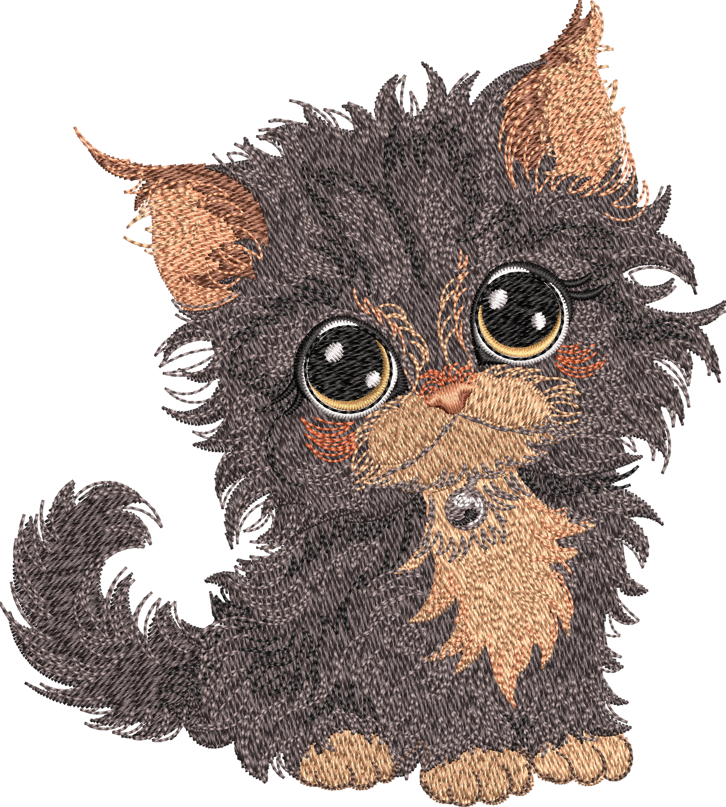 2 motifs de broderie machine : Chats poilus
