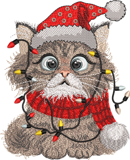 2 motifs de broderie machine : Chats de Noël