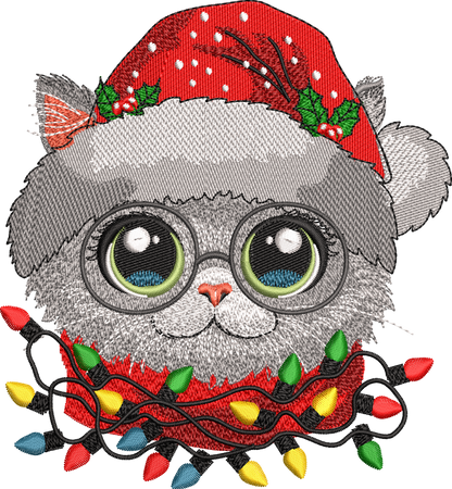 2 motifs de broderie machine : Chats de Noël