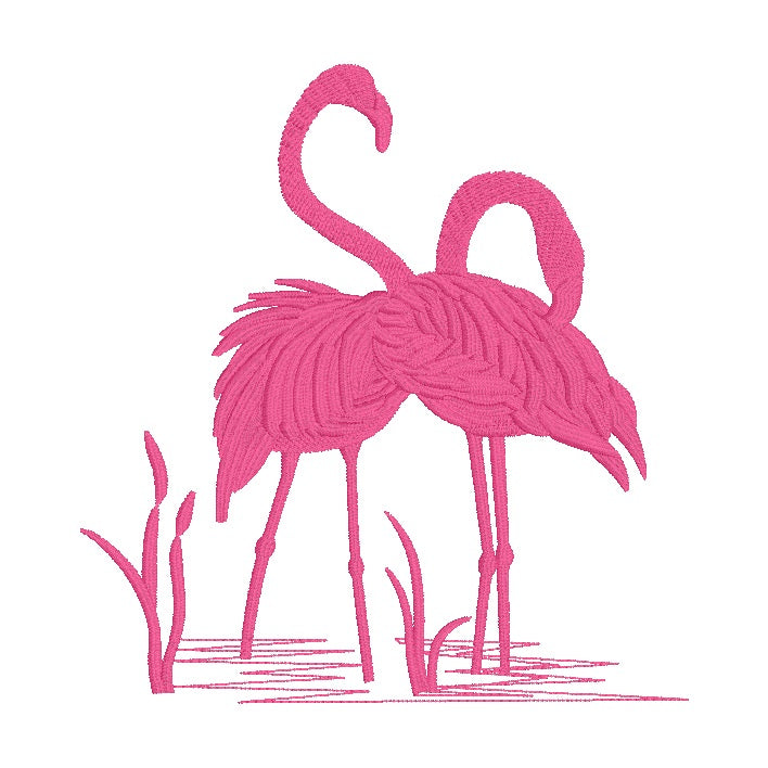 10 motifs de broderie machine : Flamants Roses