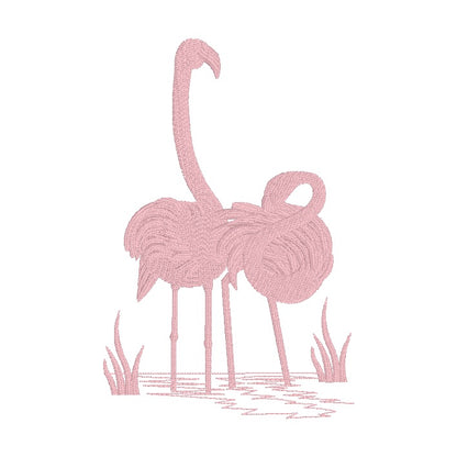 10 motifs de broderie machine : Flamants Roses
