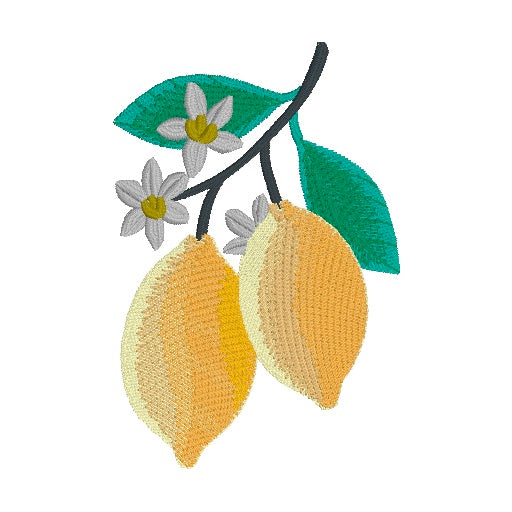 2 Motif de broderie machine : Citron Jaune