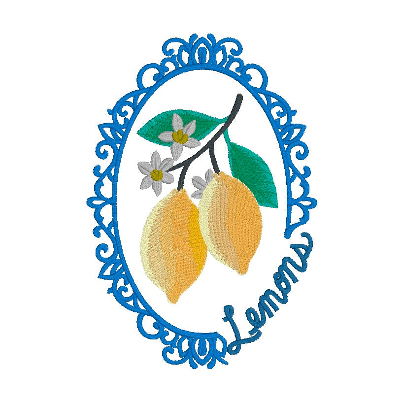 2 Motif de broderie machine : Citron Jaune