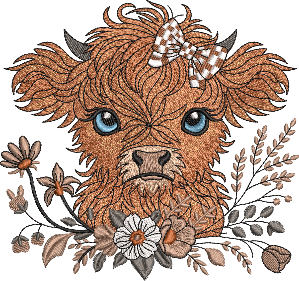 2 motifs de broderie machine : Vaches Mignonnes