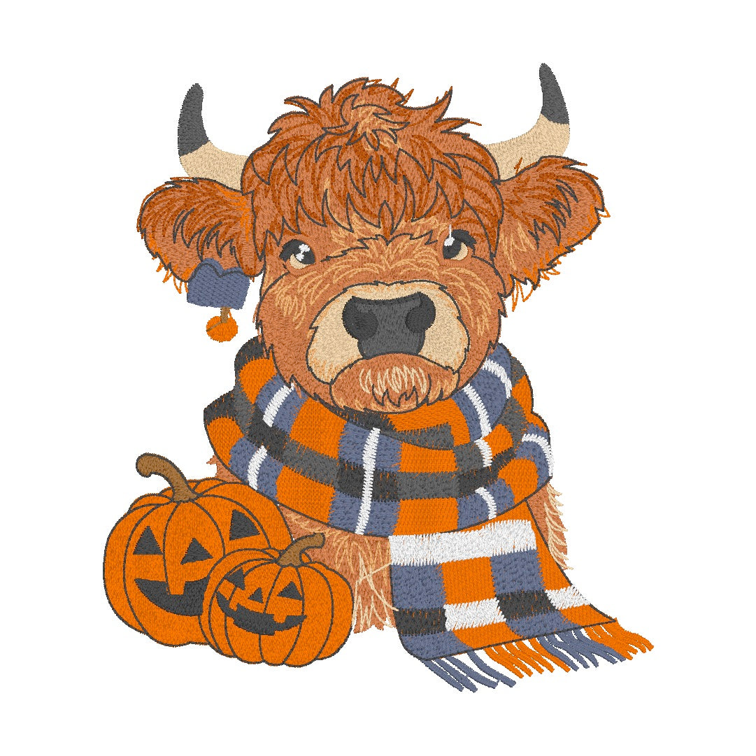 4 Motif de broderie machine : Vaches de l'Halloween