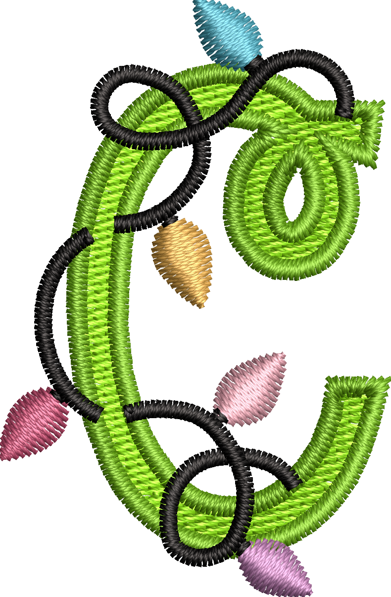 26 Motifs de broderie machine : Alphabet Guirlande