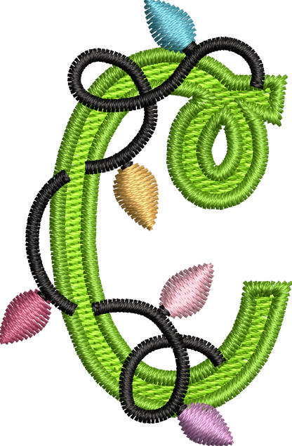 26 Motifs de broderie machine : Alphabet Guirlande