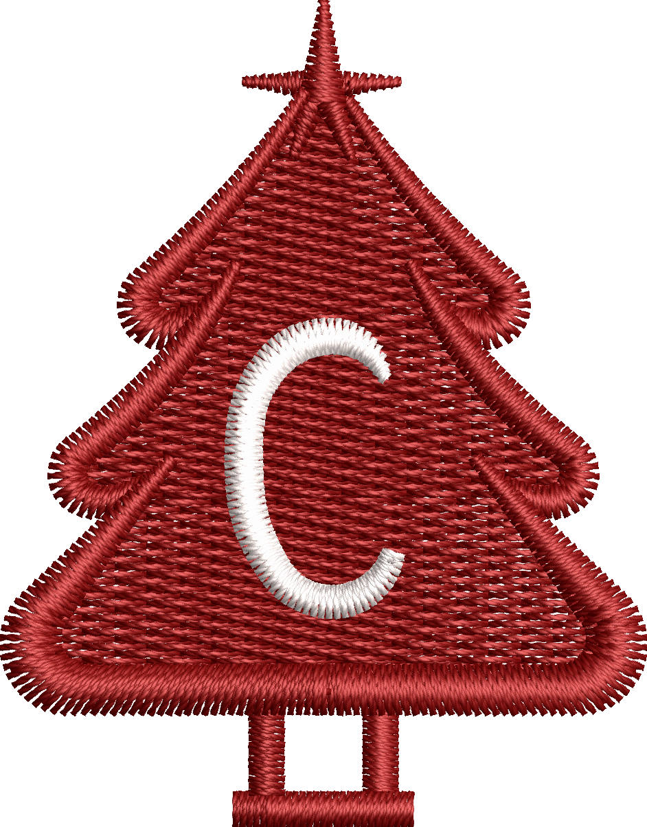 26 Motifs de broderie machine : Alphabet Sapin