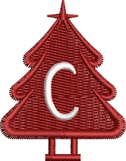 26 Motifs de broderie machine : Alphabet Sapin
