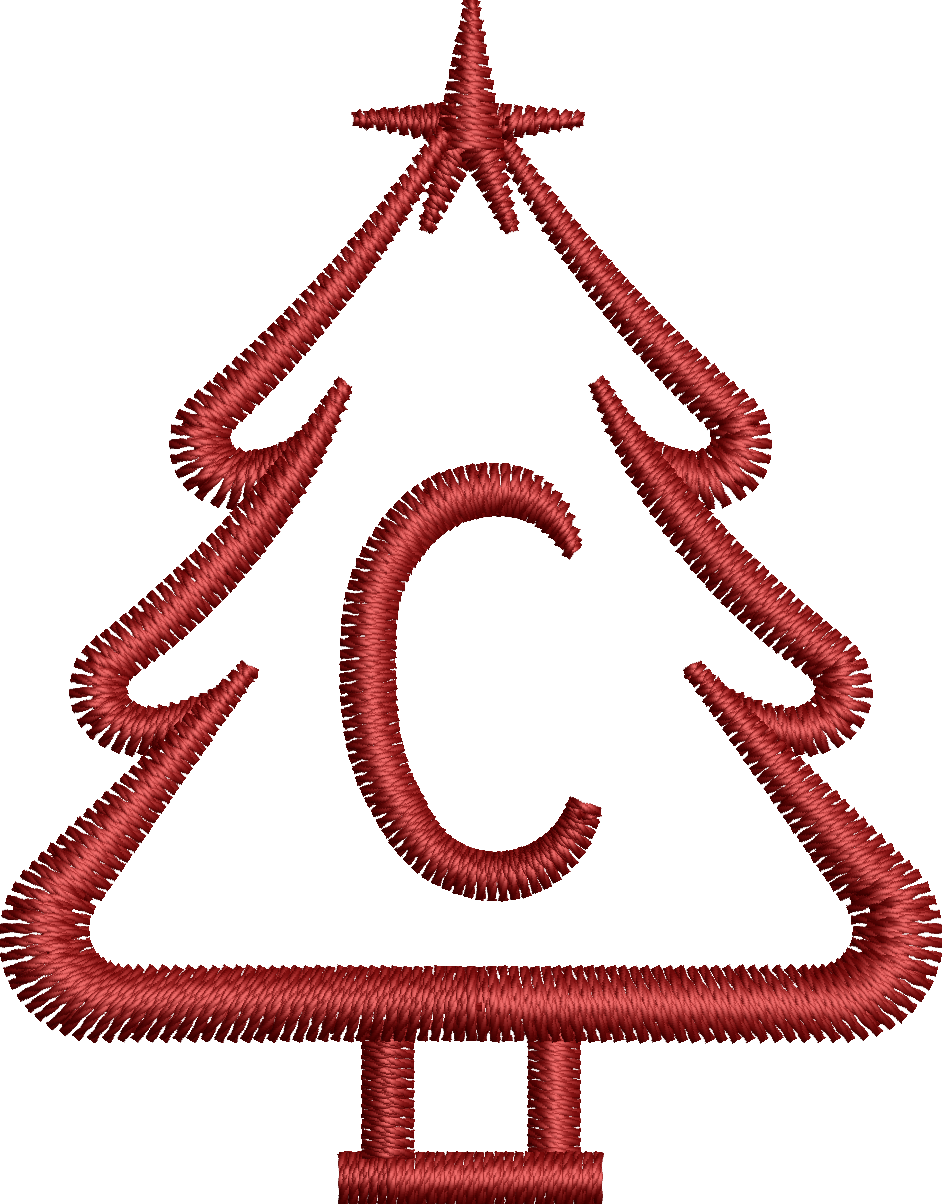 26 Motifs de broderie machine : Alphabet Sapin 2
