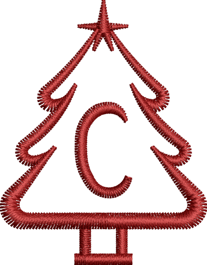 26 Motifs de broderie machine : Alphabet Sapin 2
