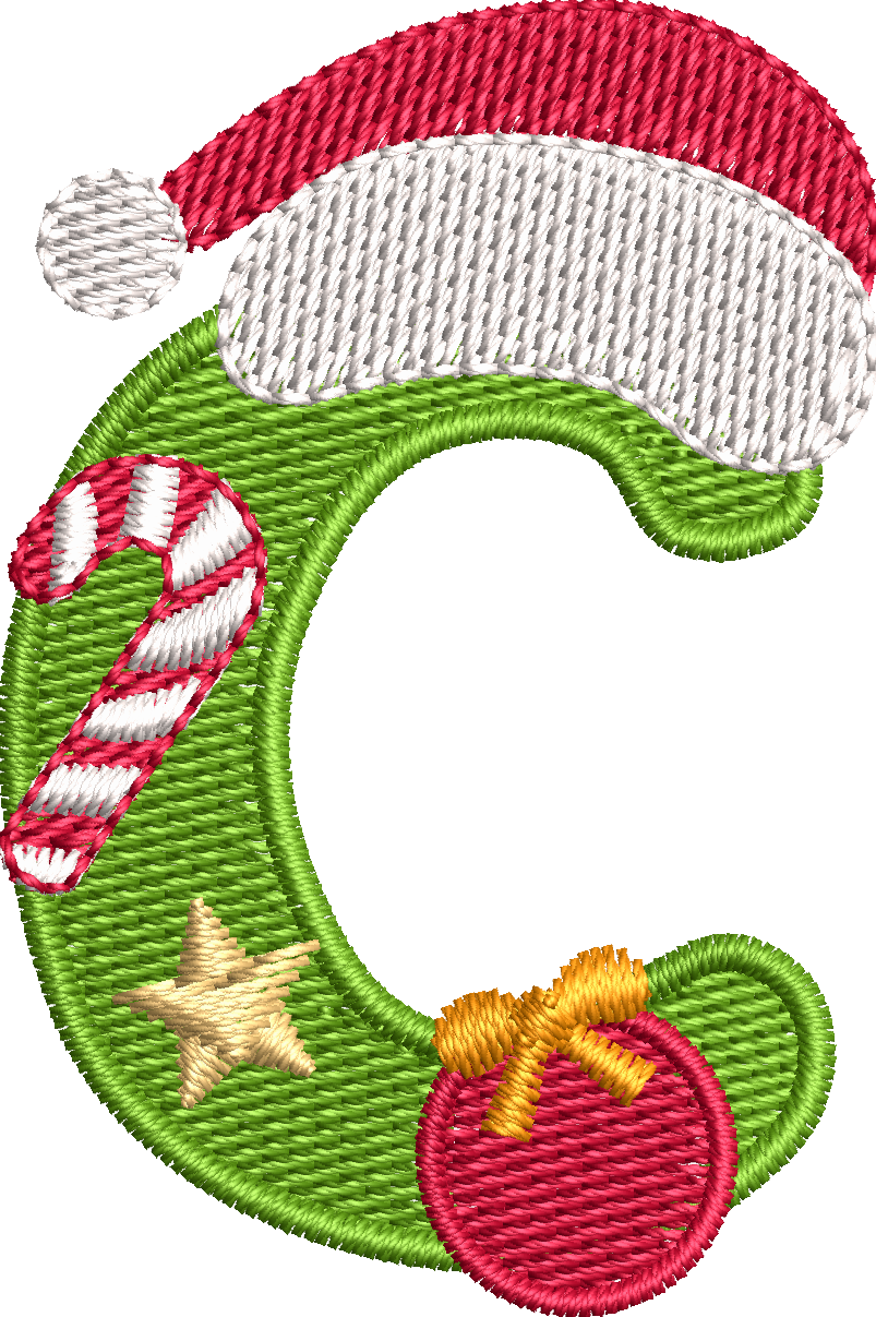 26 Motifs de broderie machine : Alphabet Noël