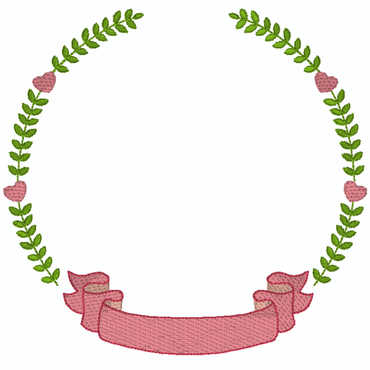 Motif de broderie machine : Bordure couronne coeur