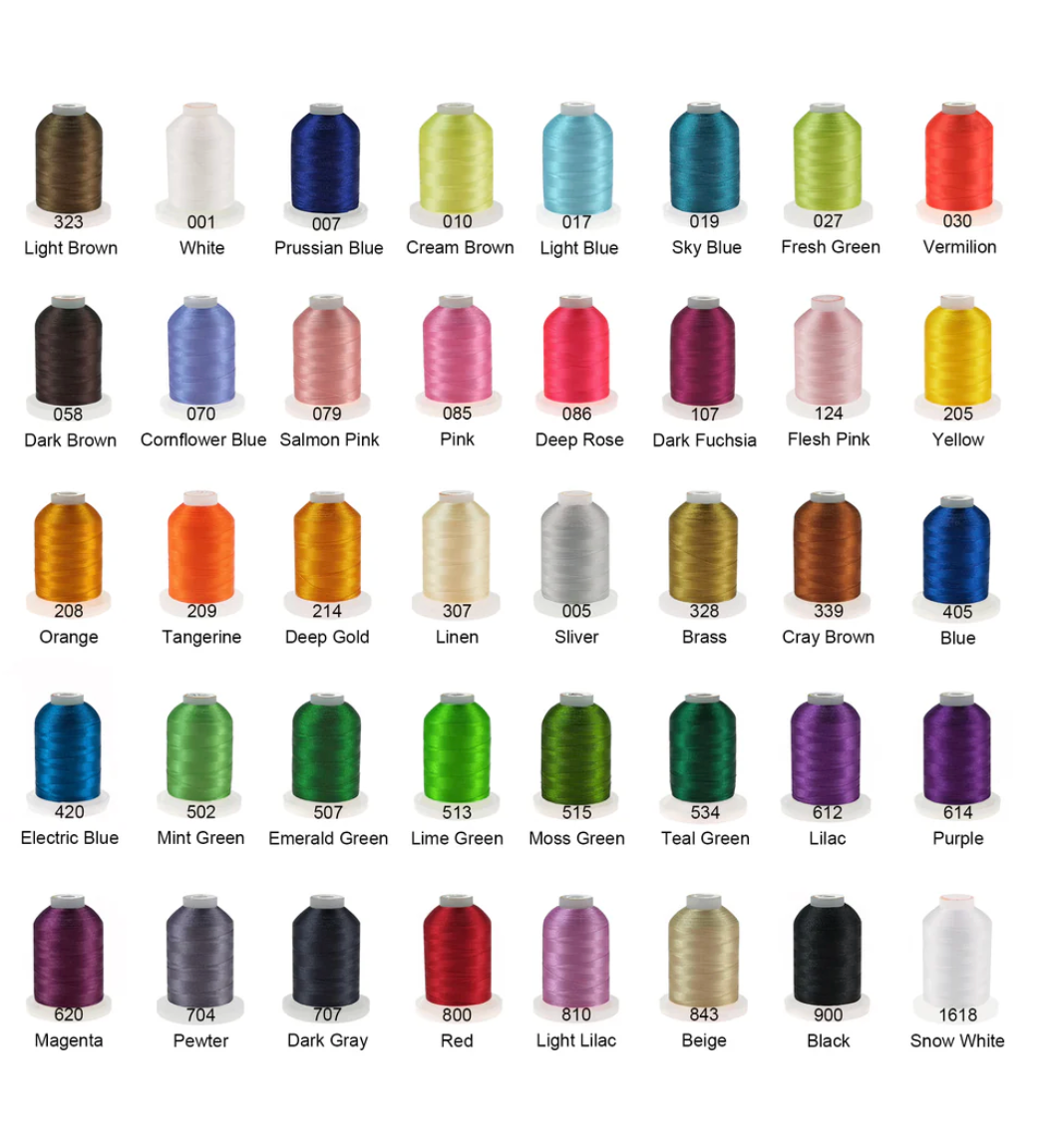 Bobine unique de 1000 m de fil à broder en polyester 40WT - New Brothread