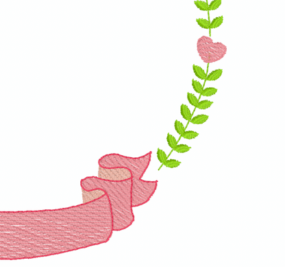 Motif de broderie machine : Bordure couronne coeur