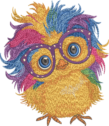 5 Motifs de broderie machine : Poulets Colorés