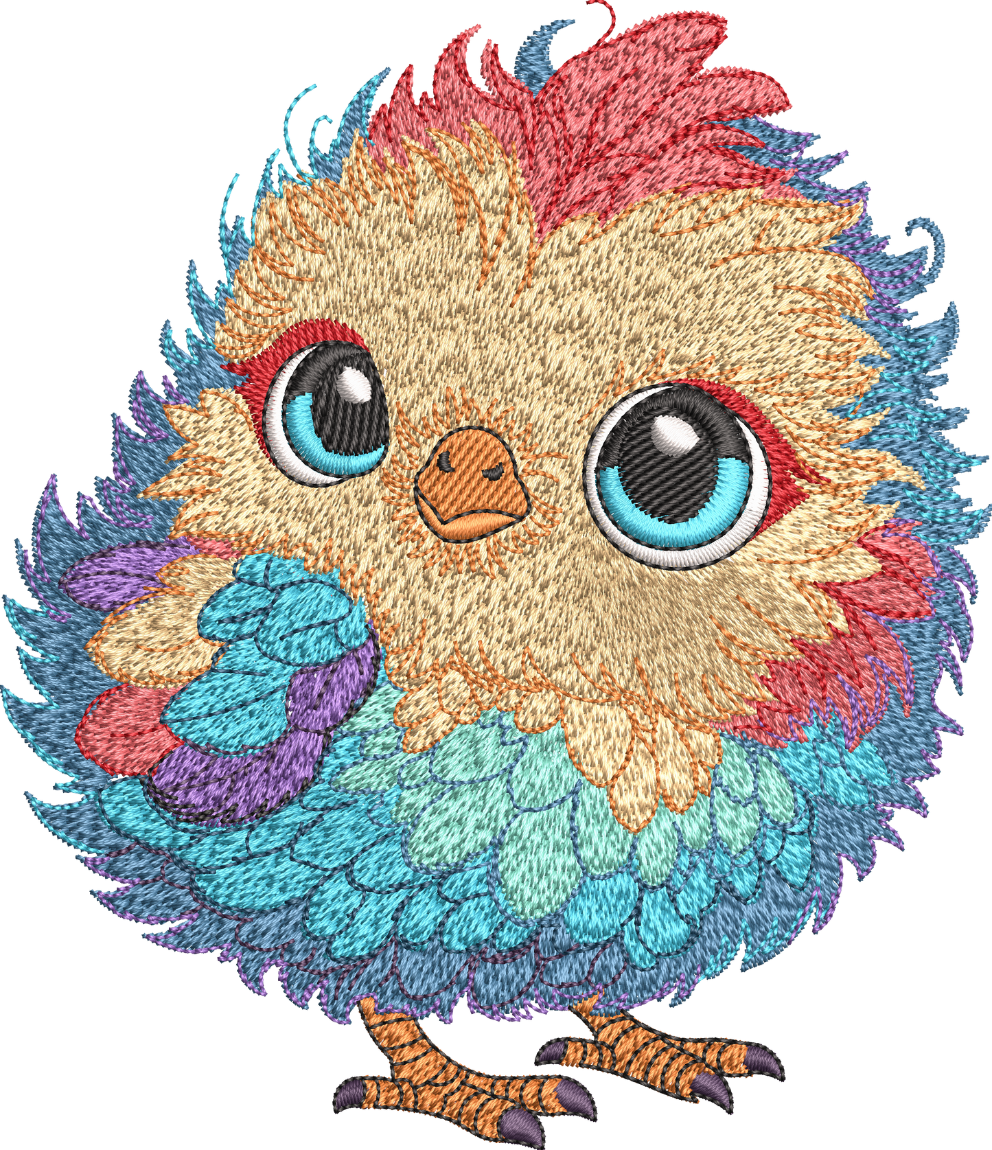 5 Motifs de broderie machine : Poulets Colorés