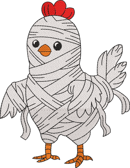 7 motifs de broderie machine : Poules Halloween