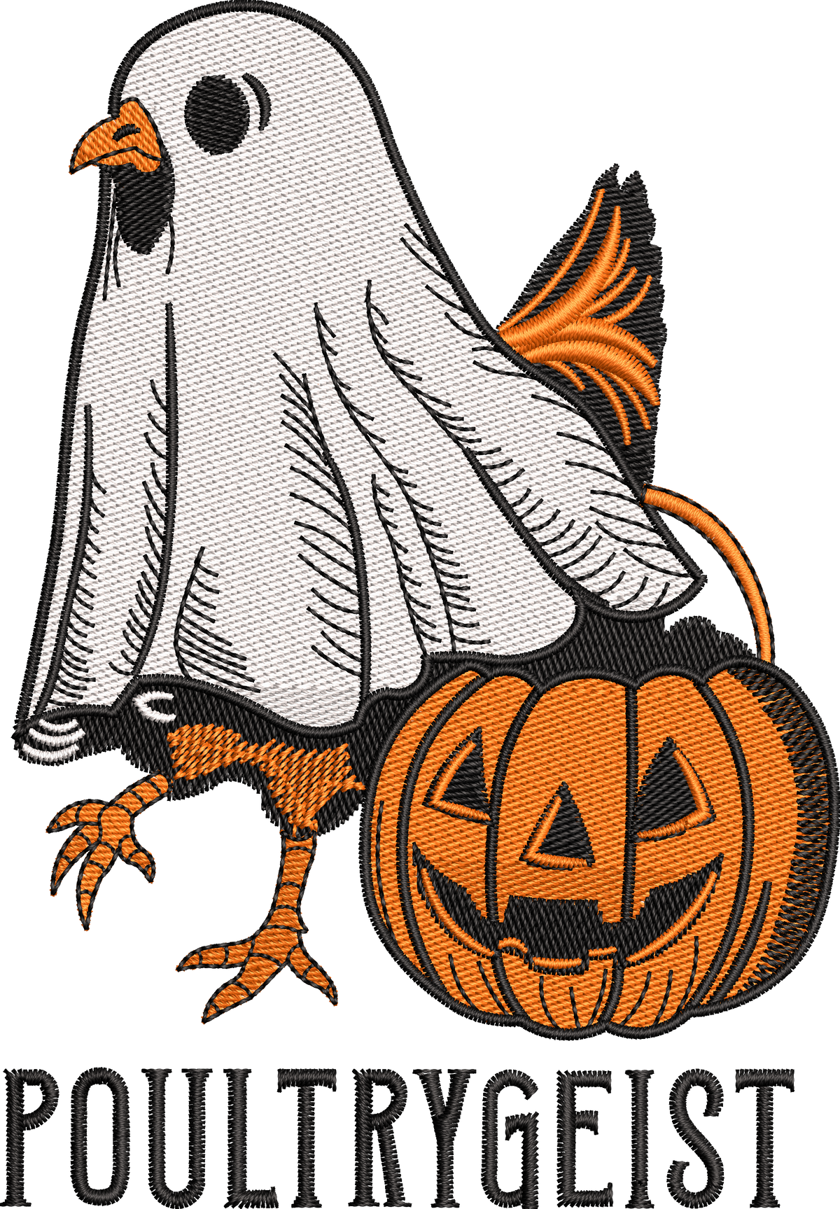 7 motifs de broderie machine : Poules Halloween