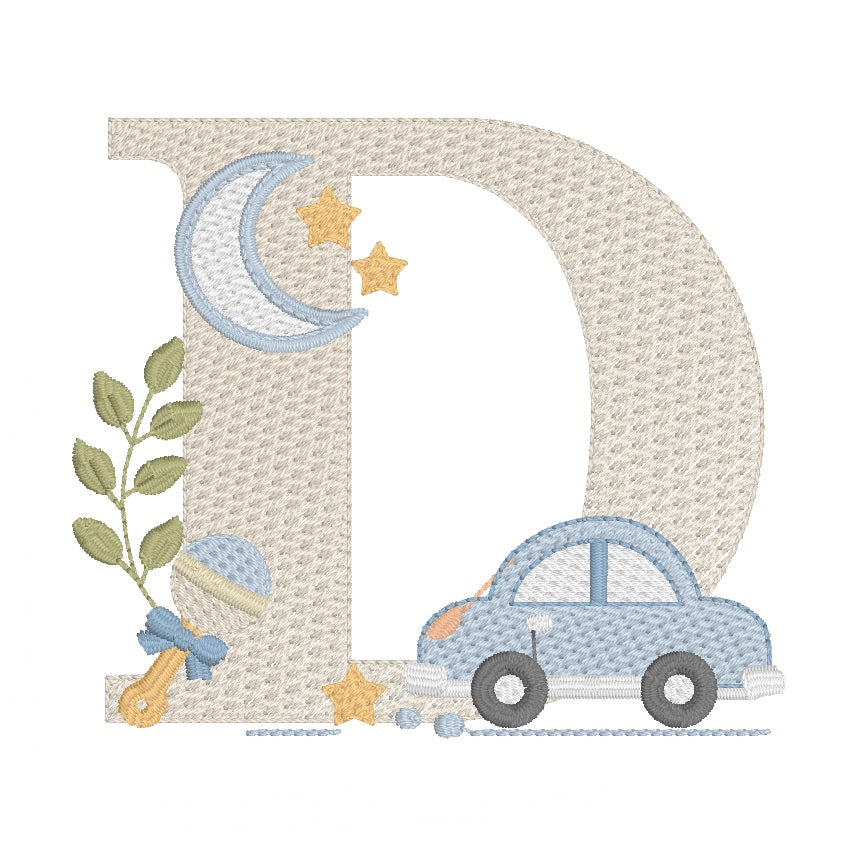 26 Lettres Voiture et 9 éléments décoratifs
