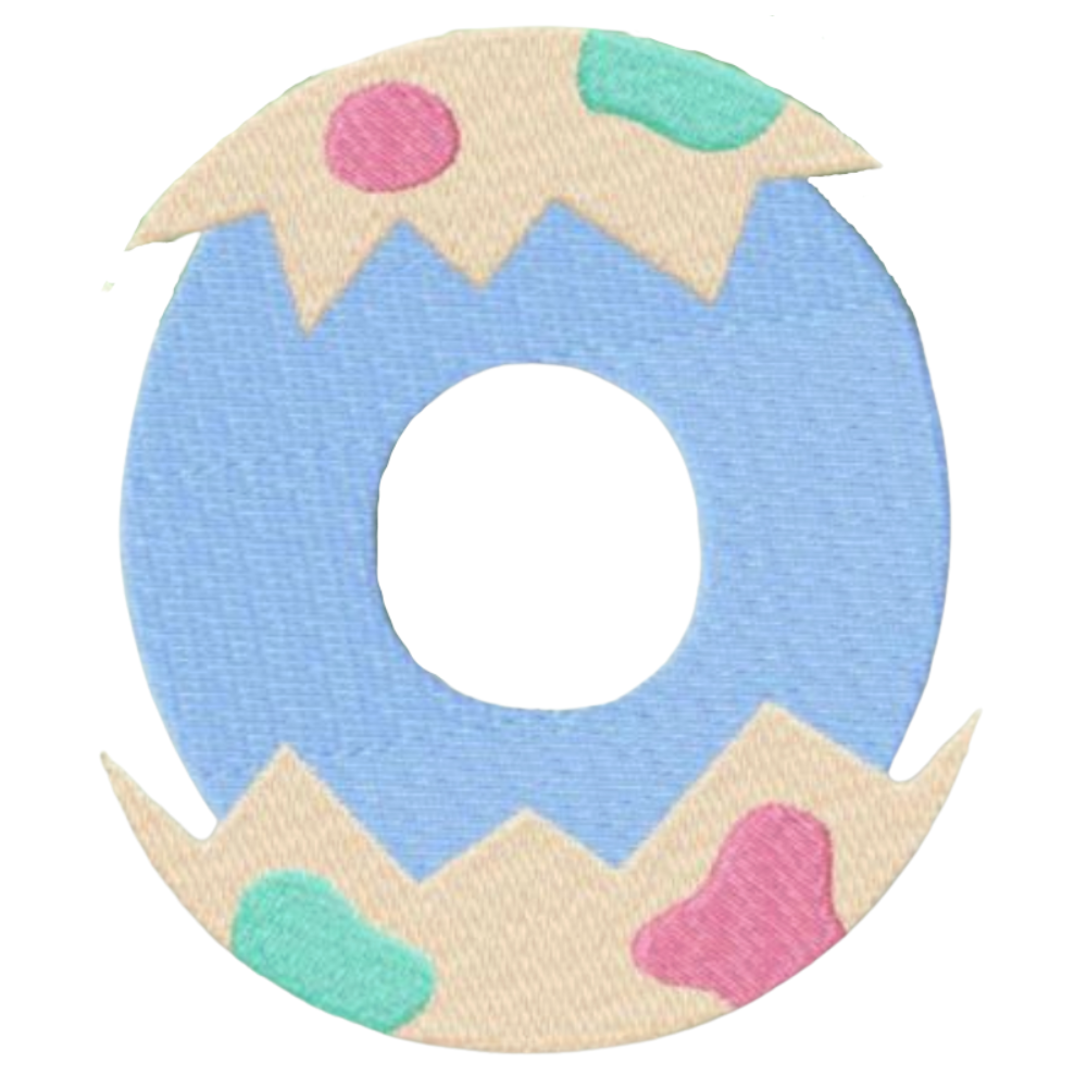 Motif de Broderie Machine : Appliqué Bébé Dinosaures avec Numéro 0