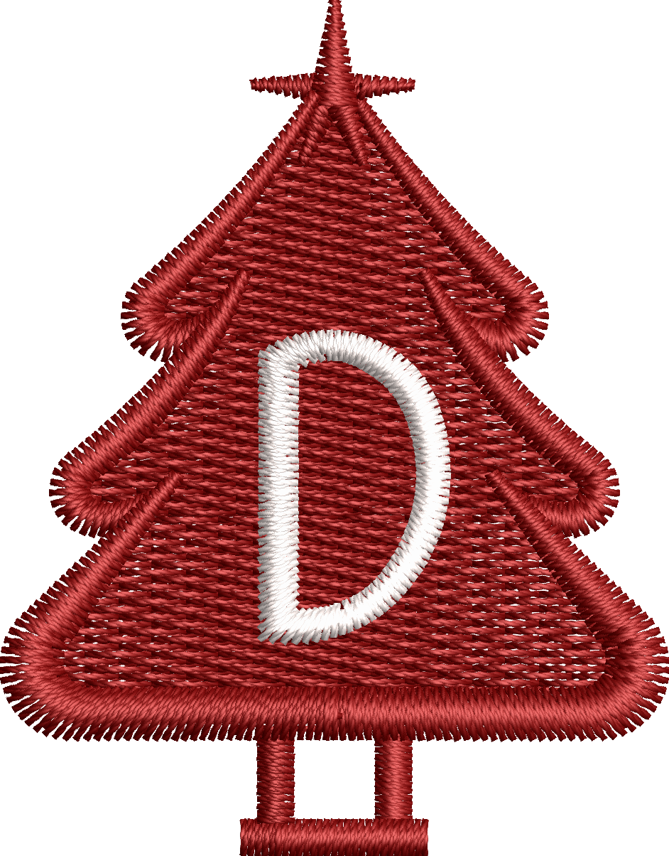 26 Motifs de broderie machine : Alphabet Sapin