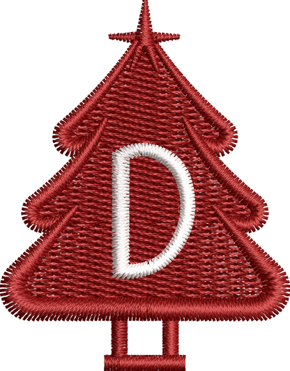 26 Motifs de broderie machine : Alphabet Sapin