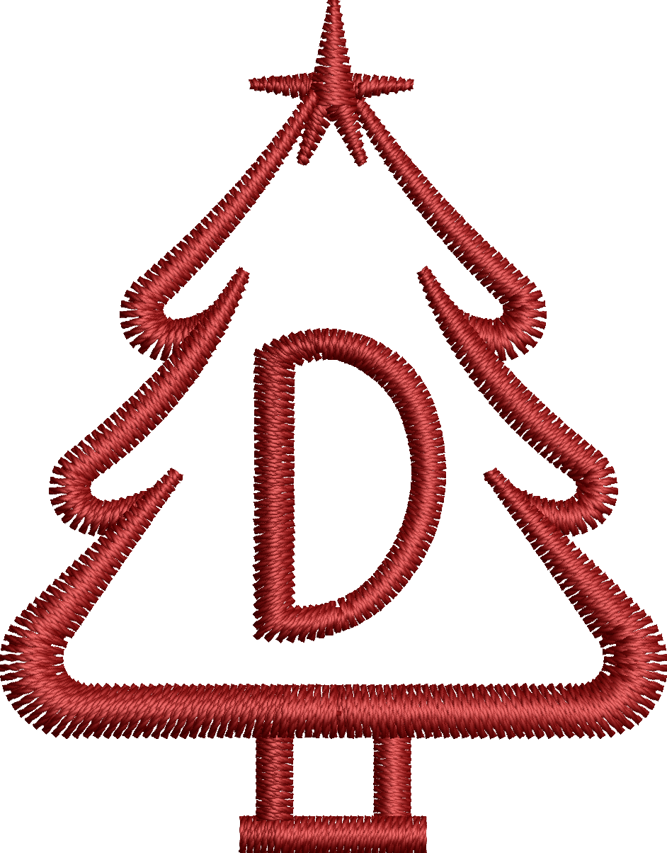 26 Motifs de broderie machine : Alphabet Sapin 2