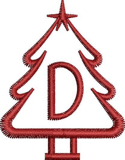 26 Motifs de broderie machine : Alphabet Sapin 2