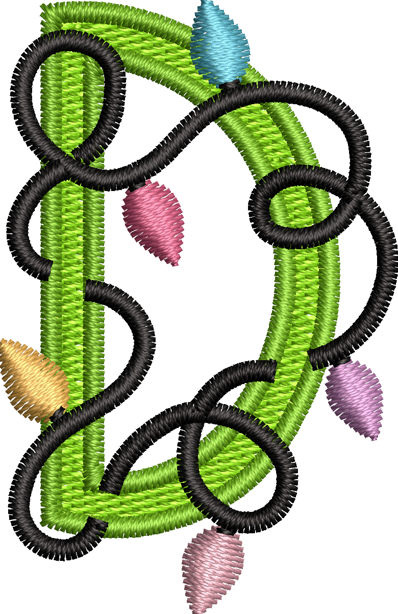 26 Motifs de broderie machine : Alphabet Guirlande