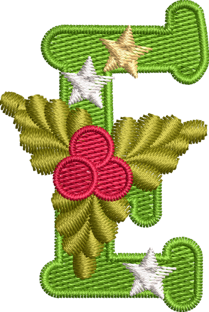 26 Motifs de broderie machine : Alphabet Noël