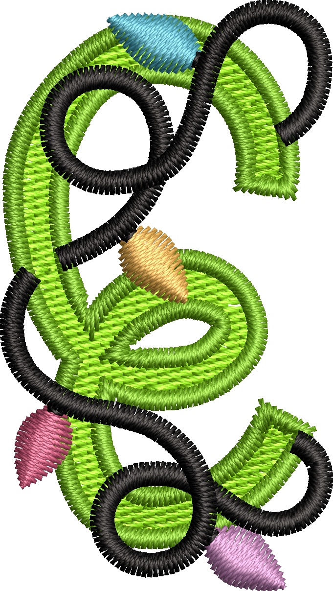 26 Motifs de broderie machine : Alphabet Guirlande